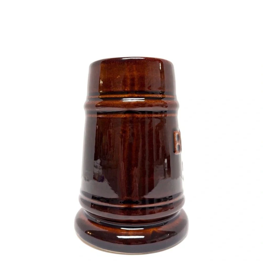 Vintage Beer Mug 5 cents Ceramic Brown Mug EUC